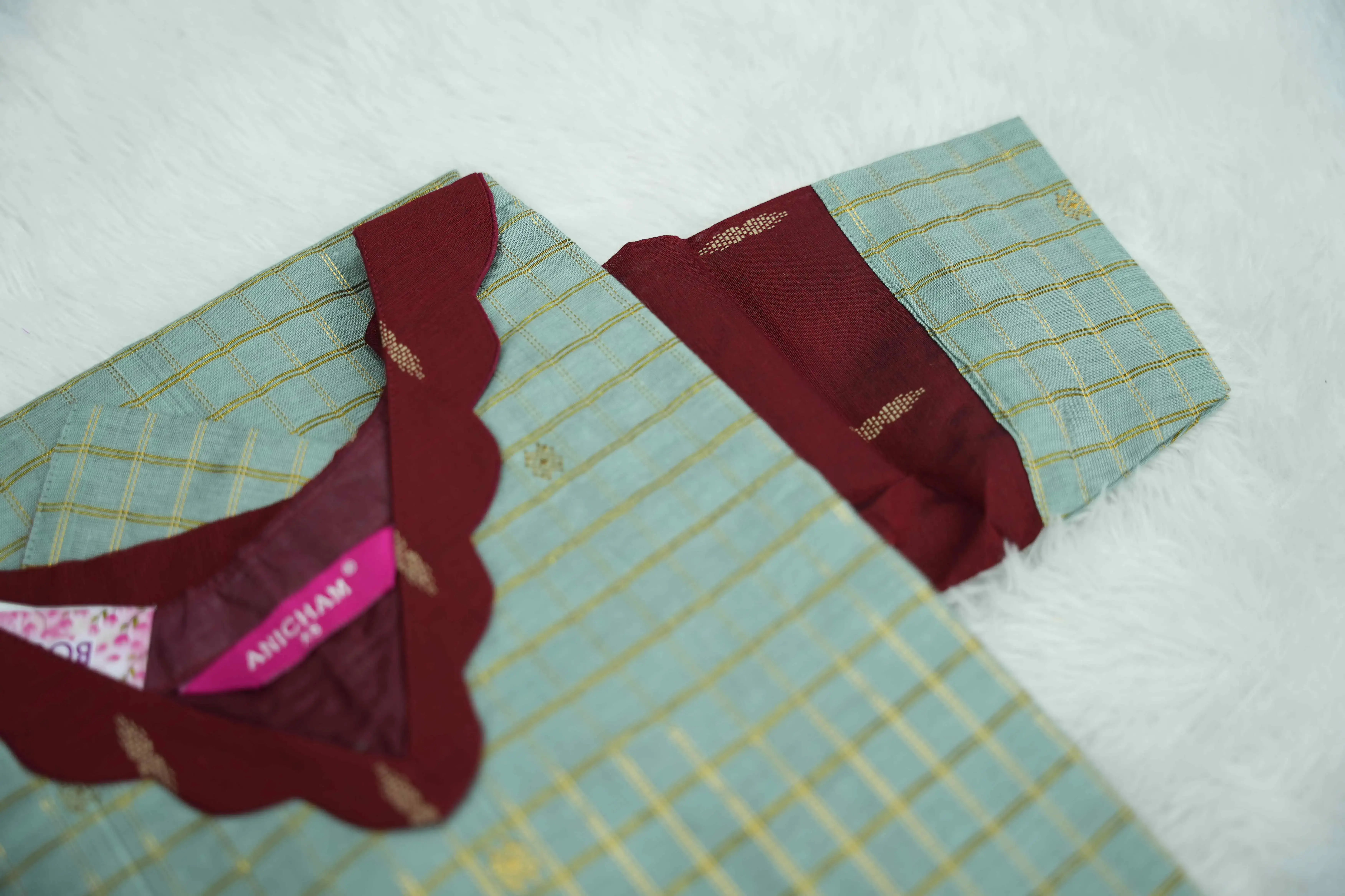 Maroon Pastel Checks