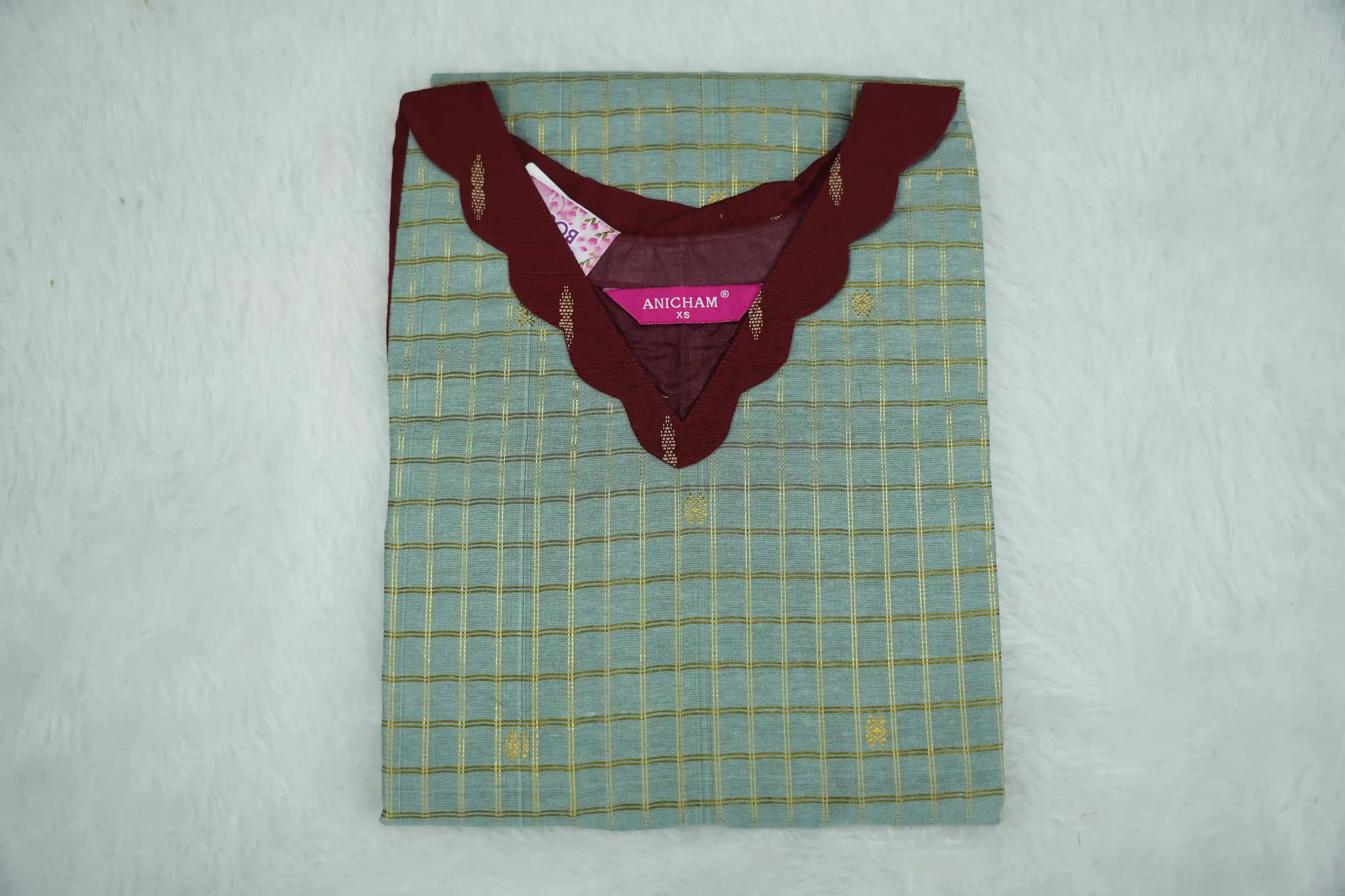 Maroon Pastel Checks Set