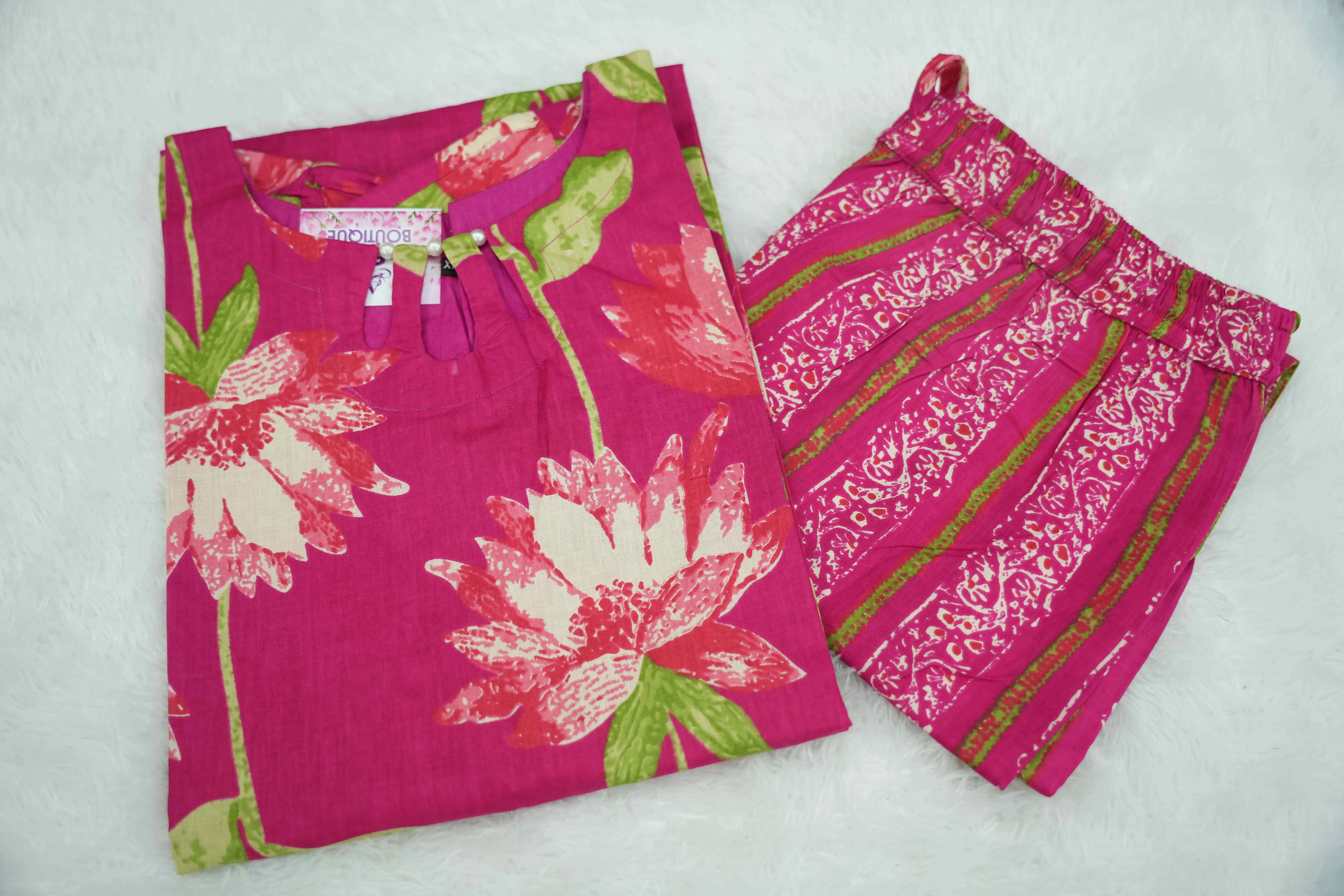 Pink With Green Co Ords Set