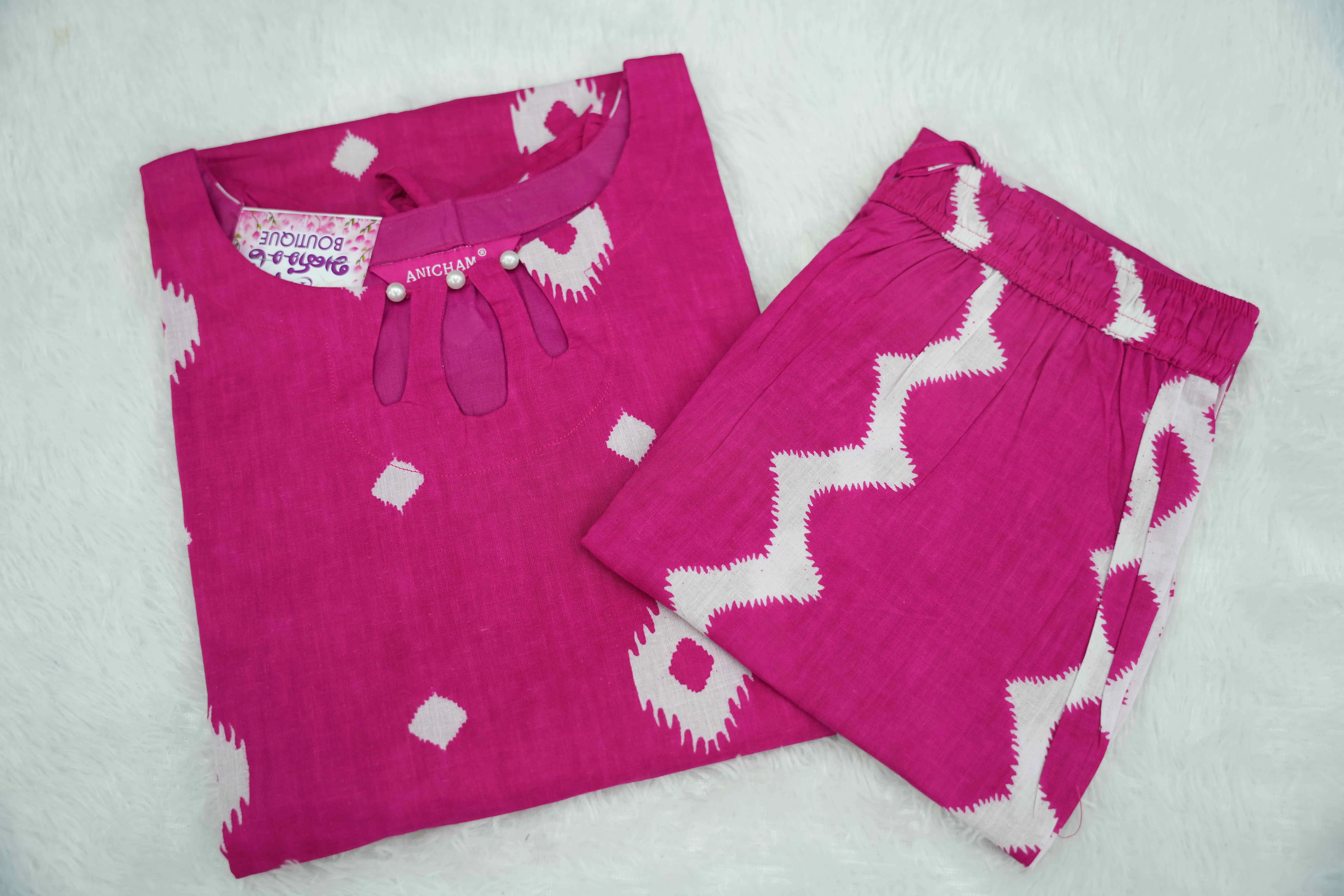 Pink With White Co-ords Set