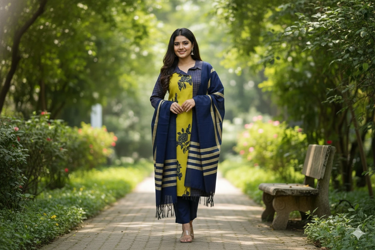 Navy Yellow Collar Set
