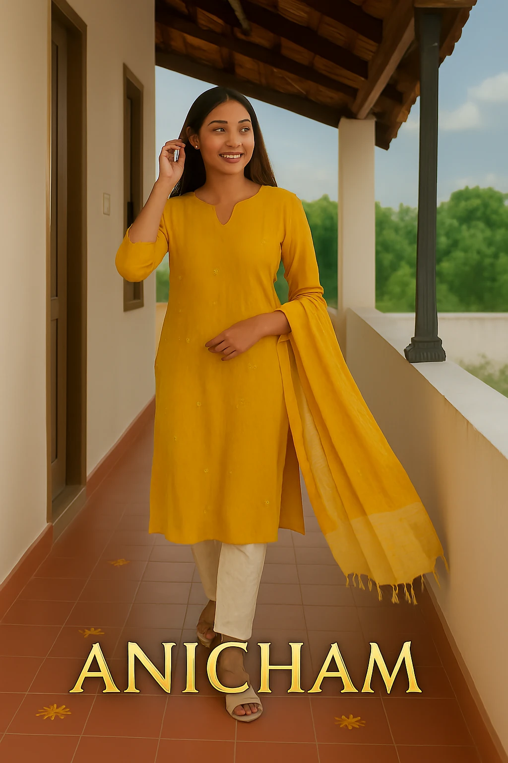 Sunflower Pleated Set