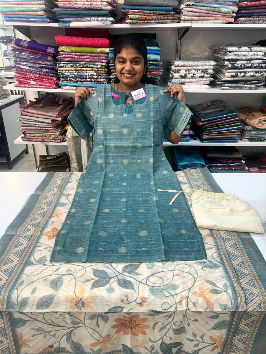 Green Butti Top and Shawl