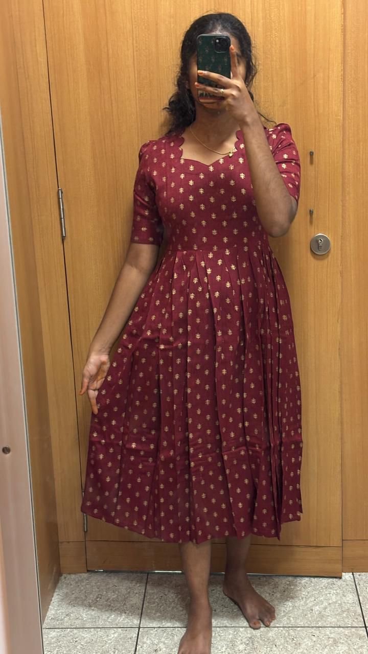 Maroon Golden Butta Maxi