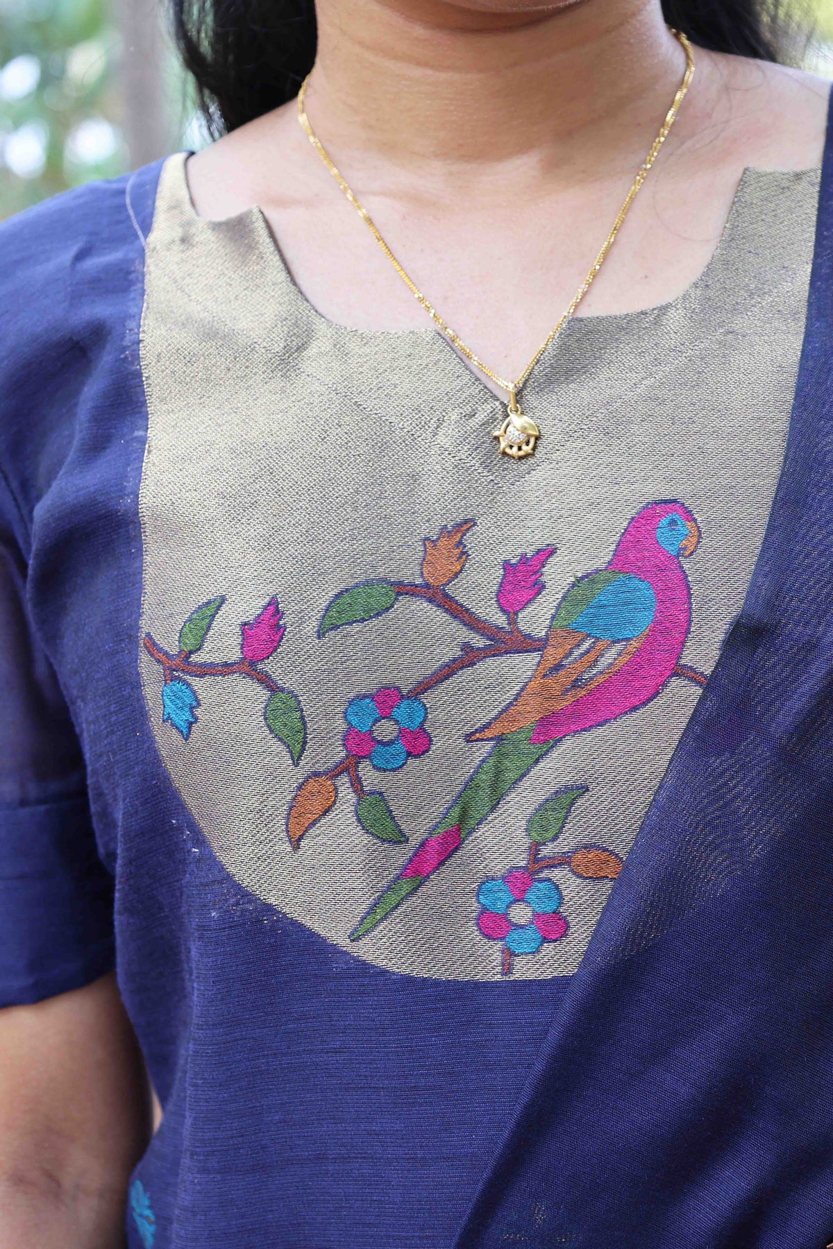 Blue Parrot Jamdhani Set