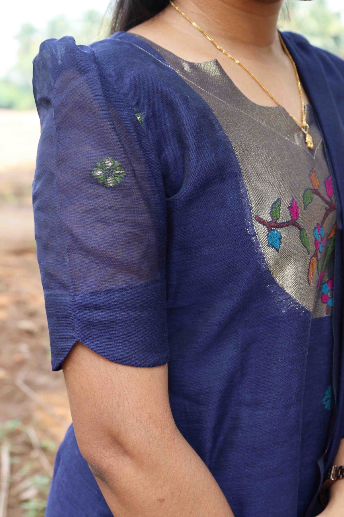 Blue Parrot Jamdhani Set