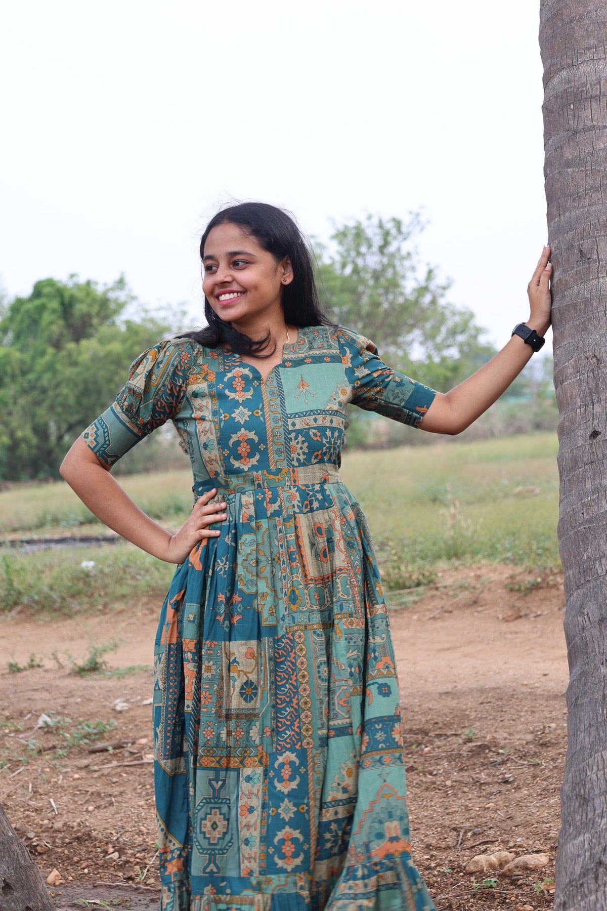 green jio long maxi
