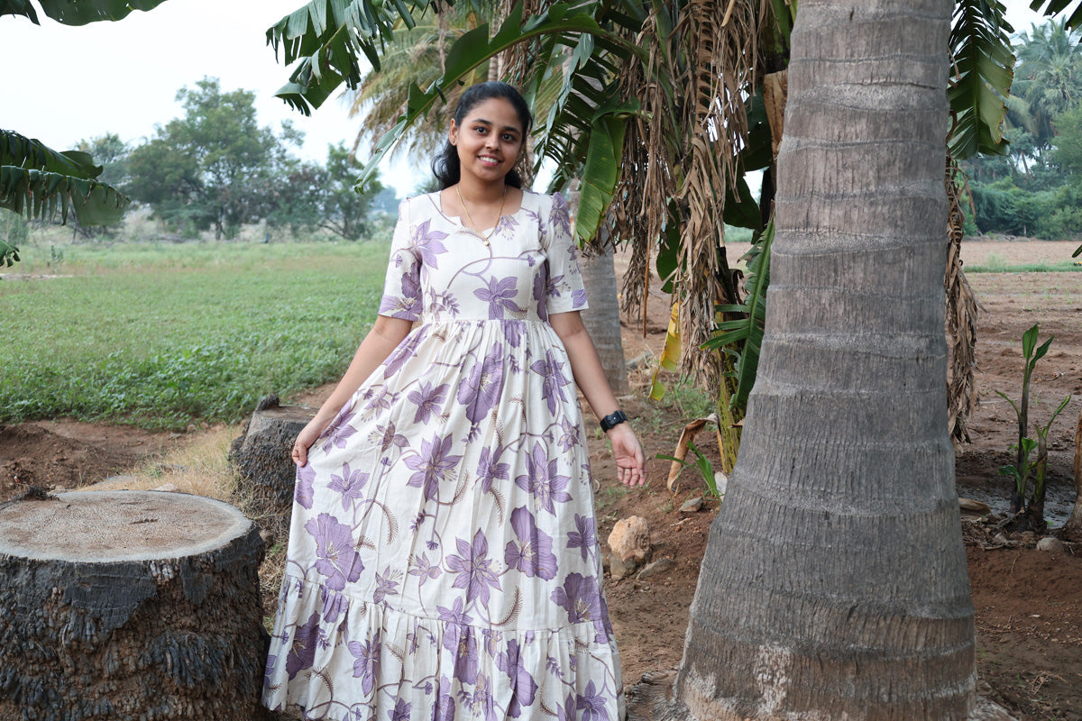 lavender flower long maxi