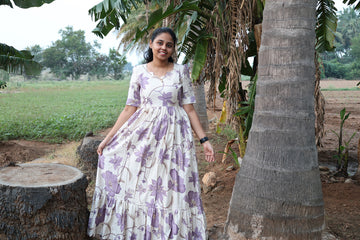 lavender flower long maxi