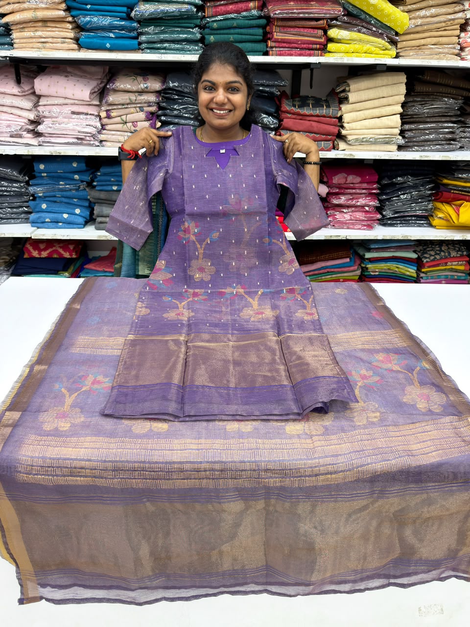 royal lavender  top and shawl