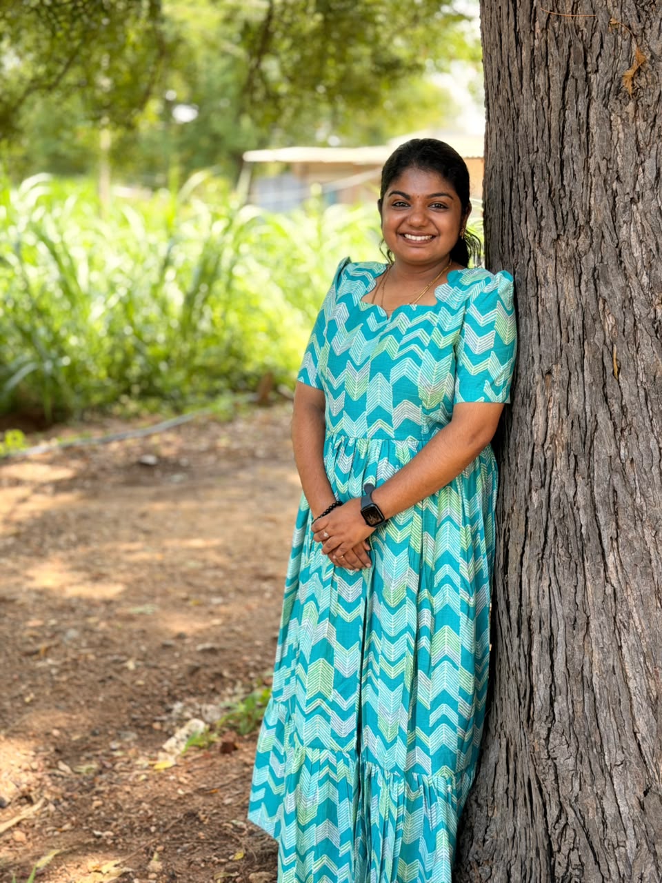 aqua chevron maxi