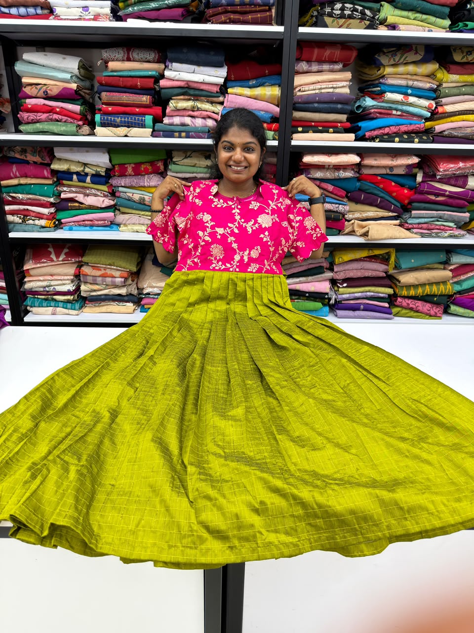 olive green pink floral maxi