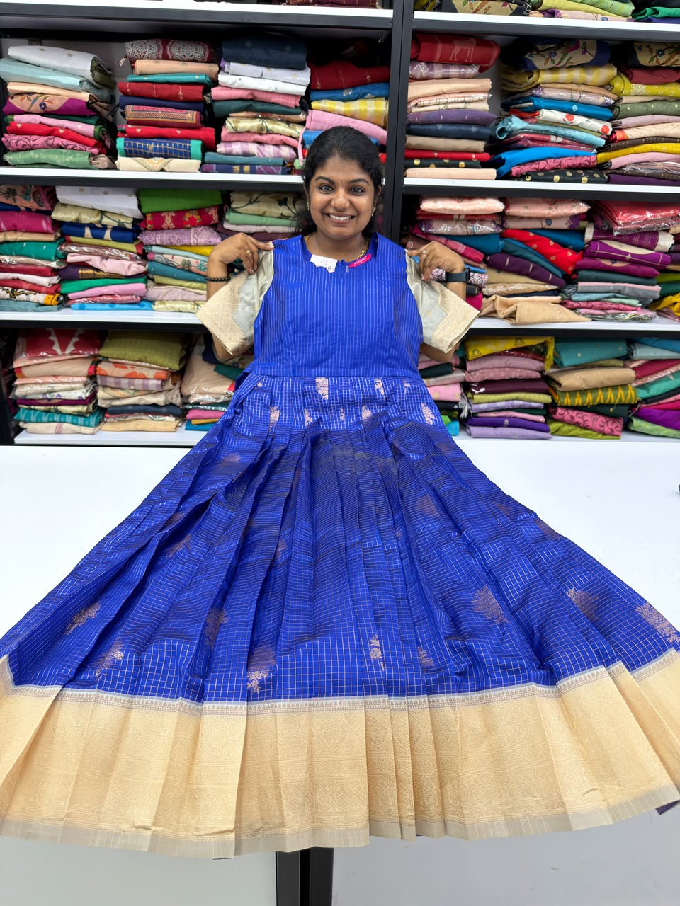 royal sapphire  gold maxi