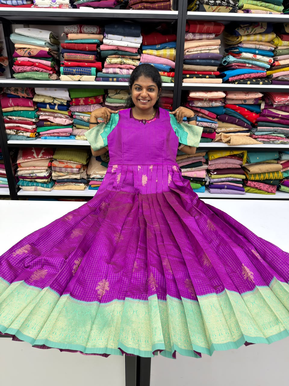 purple mint border maxi