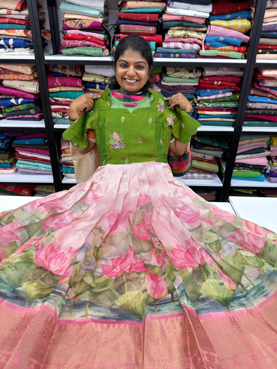 green pink lotus