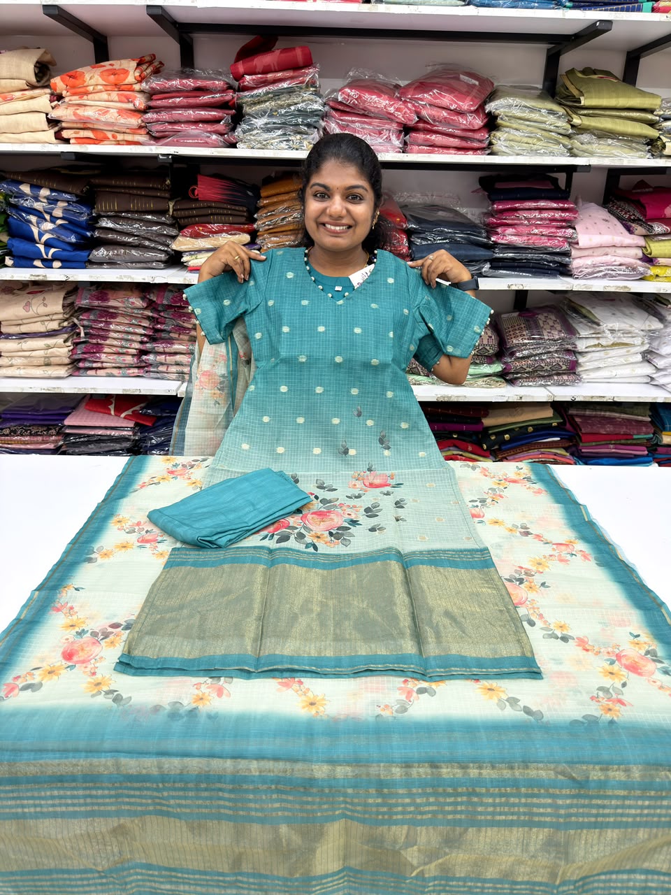 green potly kota set