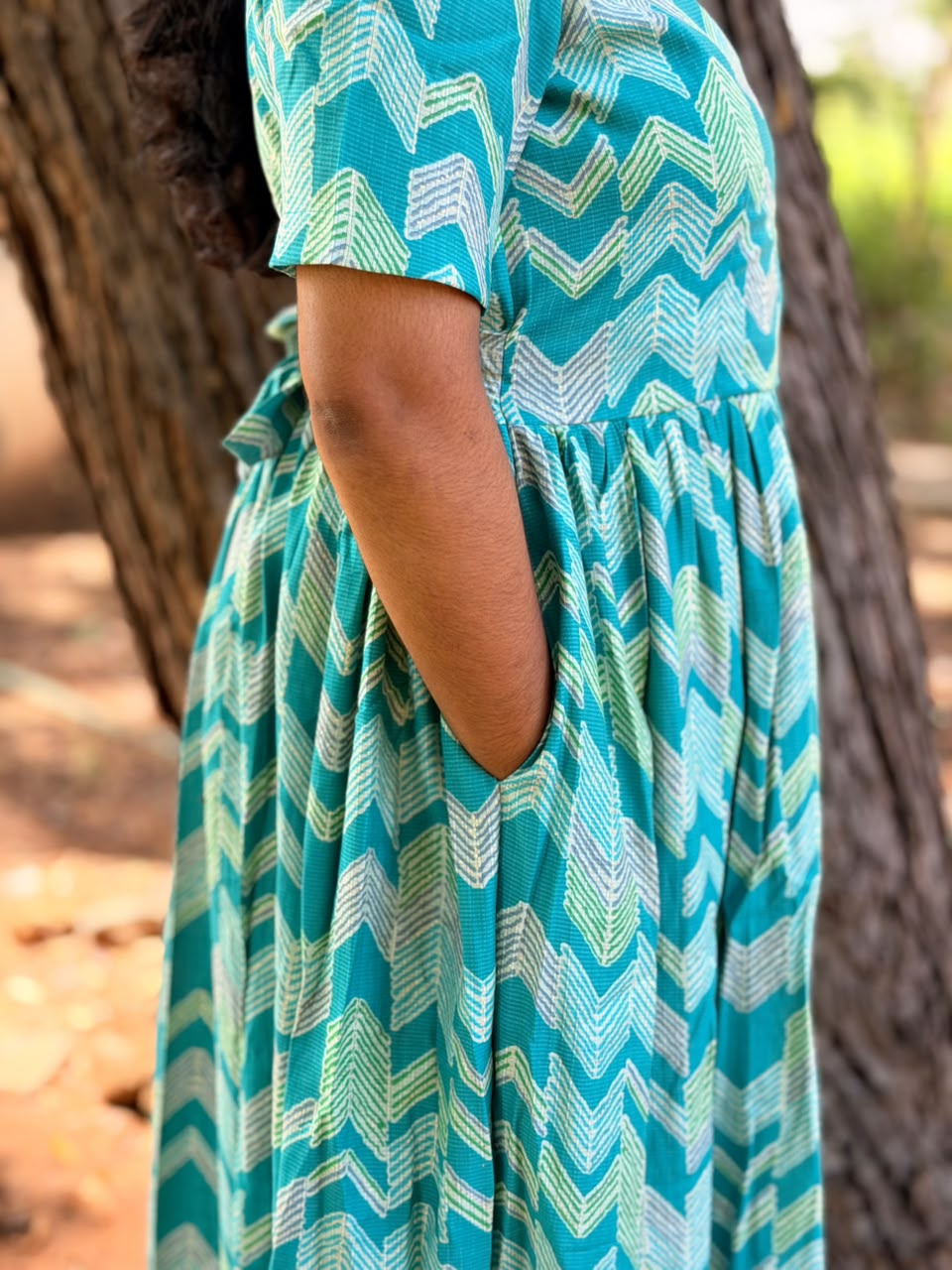 aqua chevron maxi