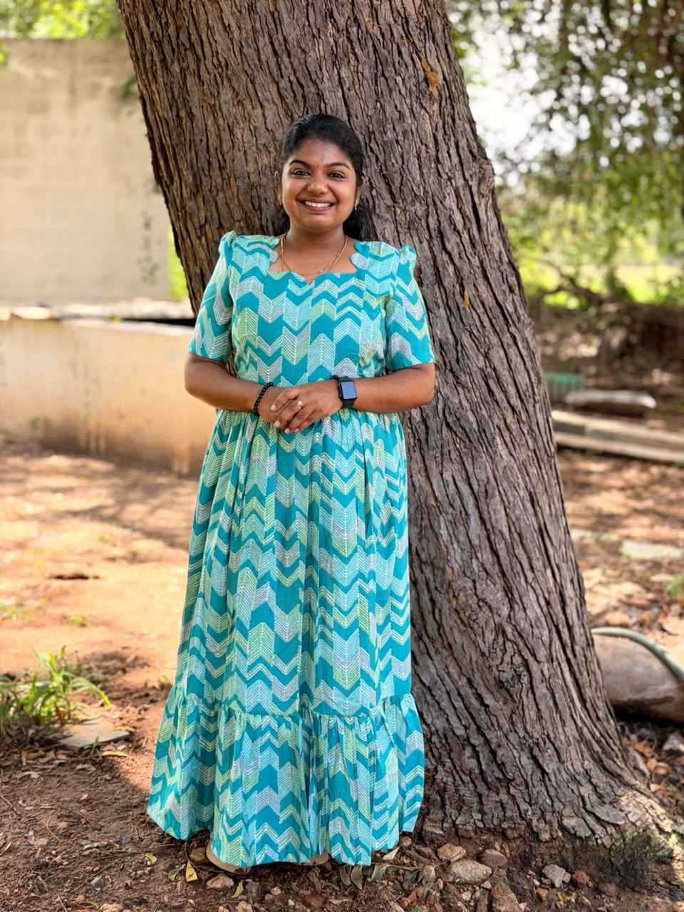 aqua chevron maxi