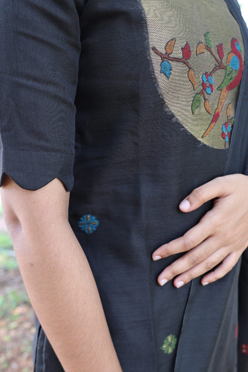 black porrot jamdhani set