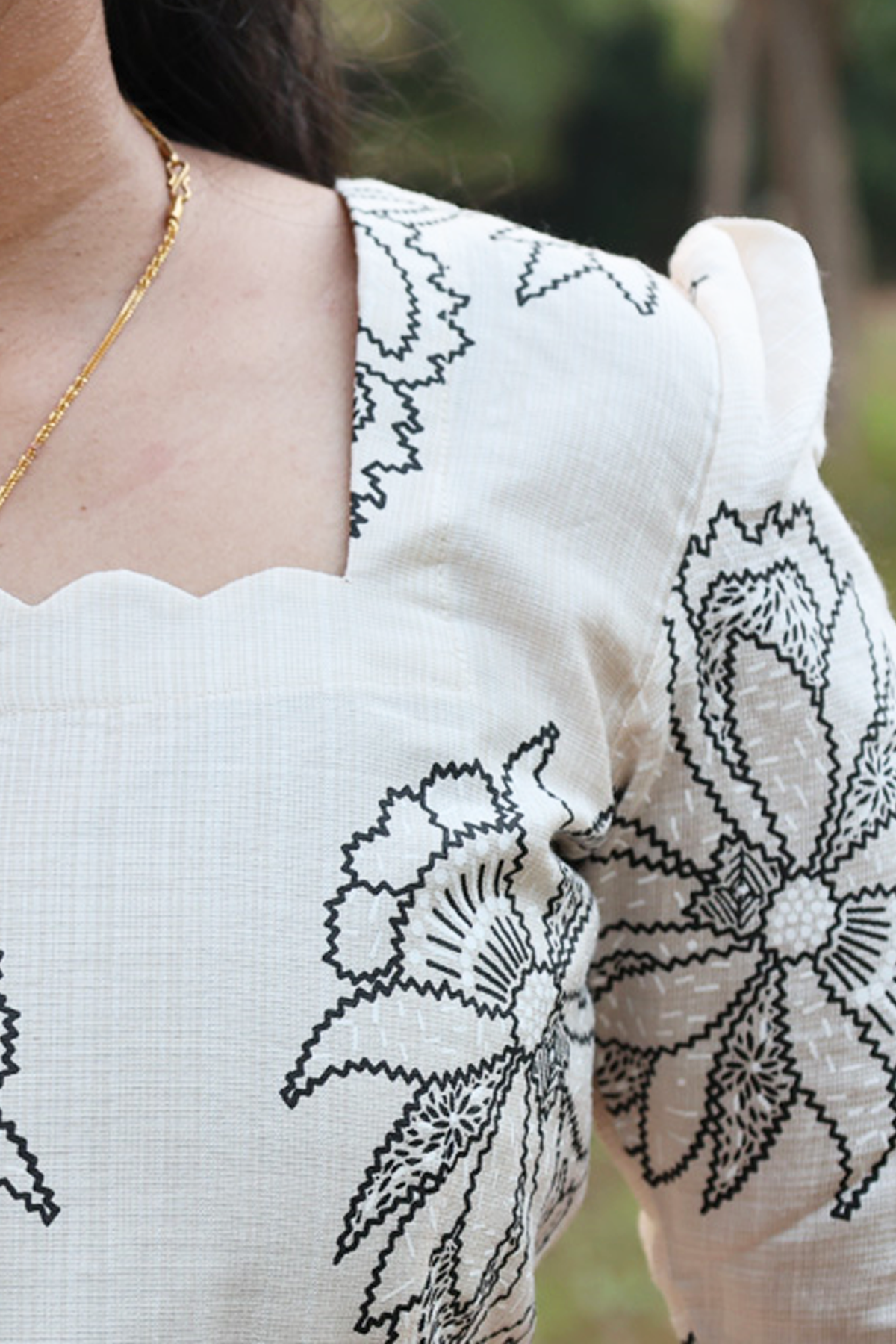 white black floral