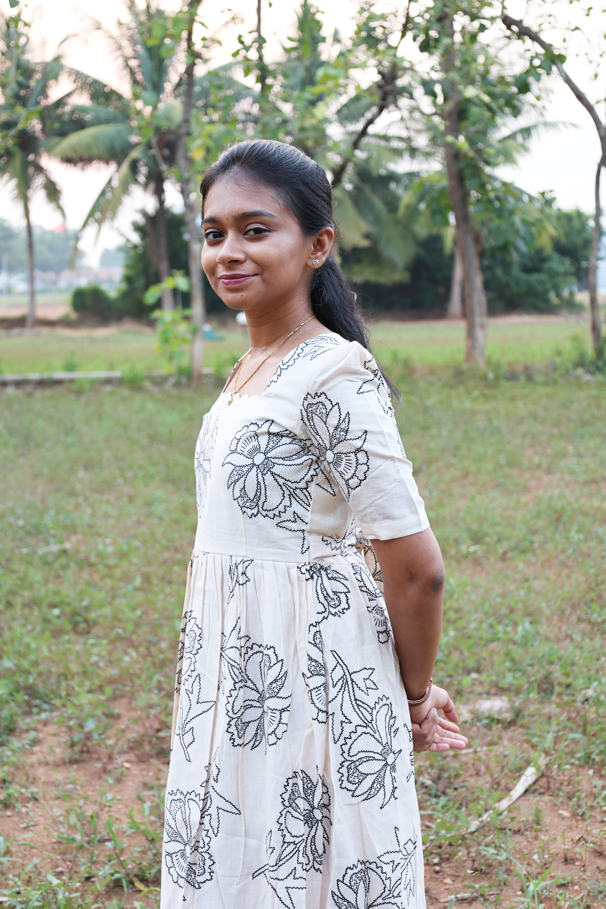 white black floral